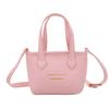 Moda Coreana Bolso Cesta de Verduras para Niña Color Sólido Simple Bolso Cubo Portátil para Bebé 2025 Nuevo Comercio Exterior Bolso para Niños