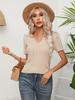 Suéter de Punto de Manga Corta con Solapa Retorcida de Diseño Propio para Mujer, Top Corto Retorcido, Nuevo de Verano, Ropa Transfronteriza Europea y Americana para Mujer