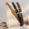 Cinturón de Cuero Retro para Mujer Estilo Coreano Moda Hebilla Dorada Cinturilla de Dama Versátil para Jeans Pantalones de Vestir Piel Genuina En Stock Venta al por Mayor