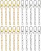 Kit de Fabricación DIY de Llaveros de 50 Piezas con Clip Metálico con Anilla para Llave, Broche de Resorte Giratorio, Broche de Langosta y Cadena de Extensión
