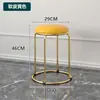 Banqueta pequena para uso doméstico, banqueta redonda trendy de luxo leve, banqueta simples e estilosa para sala de estar e sala de jantar com assento acolchoado grosso, banqueta de ferro forjado para quarto e penteadeira