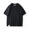 Camisa Henry Retro Estilo Americano Novo de Verão Camiseta de Manga Curta Masculina Ami Kaji Algodão Puro Cor Pesada Camiseta Lavada