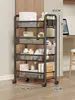Estantería de almacenamiento para carrito de dormitorio, estantería pequeña debajo del escritorio del dormitorio, móvil con ruedas, armario de almacenamiento multicapa para aperitivos