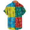 AliExpress Fuente de Fábrica Transfronteriza Camisa Hawaiana de Impresión Digital 3D Camisa de Manga Corta con Estampado Geométrico para Hombre