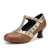 Zapatos de tacón alto bicolor para mujer, nuevos zapatos de moda para mujer, zapatos de talla grande para mujer con suelas de goma, hebilla y tacón grueso, zapatos de comercio exterior