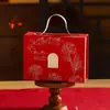 2026 Nova Caixa de Presente Festiva Estilo Chinês com Tampa Flip Caixa de Doces para Casamento Lembrancinha de Noivado Caixa de Doces para Banquete Lua Cheia Tendência Nacional