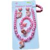 Desenhos animados cor infantil kulomi arco colar pulseira terno jóias glitter cor caso jóias conjunto de cinco peças