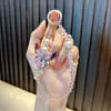Cadena de Teléfono Móvil con Abalorios de Mariposa Llavero Llavero Acrílico Colgante Mejor Amiga Llavero de Cristal Pequeño Regalo Mayoreo