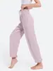 Calça Esportiva Casual Solta para Mulheres, Seda Gelada Fresca, Emagrecedora, Secagem Rápida, Respirável, Cintura Alta, Adequada para Corrida, Yoga e Fitness, com Barra nas Pernas Longas