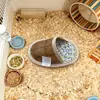 Nido Tejido a Mano de Verano para Hámster, Nido con Esterilla Fresca, Escondite Dorado para Hámster, Nido para Dormir Tipo Zapatilla de Ardilla para Alivio en Verano