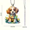 Nuevo y lindo colgante de acrílico con forma de cachorro, diseño plano transfronterizo para espejo retrovisor interior de coche, colgante decorativo para el hogar.