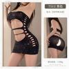 Feimu Top de Tubo Sexy Caliente con Diamantes Ropa de Malla Bolso de Pecho Expuesto Falda de Cadera Coqueto Transparente Tentación No Necesita Quitarse Lencería Sexy 7512