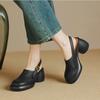 Sandalias Huecas de Plataforma Gruesa Baotou para Mujer Verano 2025 Tacón Grueso Punta Redonda Correa de Hebilla Trasera Huecas Romanas Zapatos para Mujer