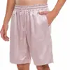 Shorts de Casa de Hielo de Seda de Verano, Caída Suave, Transpirables, de Secado Rápido, Delgados, Brillantes, Color Sólido, Shorts para Vacaciones en la Playa para Hombres y Mujeres