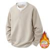 Sudadera Waffle de Peso Pesado con Bloque de Color de Dos Piezas Falsas Transfronteriza para Hombre, Nuevo Estilo Otoño e Invierno, Top Holgado Moderno y Genial