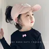 Gorra de béisbol ligera de secado rápido para niñas, con lazo, linda gorra para bebé con parte superior abierta, adecuada para coletas