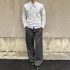 Pantalones de vestir casuales de pierna ancha, con caída, corte holgado, plisados, línea A, estilo Old Money, Cleanfit, coreanos, para hombre
