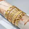 Conjunto de Pulseras de Hebilla Ancha en Forma de Corazón de Lujo de Nicho Estilo Europeo y Americano, Acero Inoxidable Chapado en Oro Real de 18 Quilates