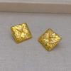 Pendientes de Plisado Cuadrados de Moda Europea y Americana de Gama Alta para Mujer Chapados en Cobre Oro Real Moda Exagerados Elegantes Pendientes Anillo