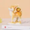 Nueva Figura de Ciervo de Dibujos Animados Artesanía de Resina Decoración para Escritorio del Hogar, Lindo Adorno de Ciervito con un Toque Femenino