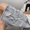 Shorts Jeans Amarelos Cor de Lama para Homens no Verão, Largos e Populares Este Ano, Calças Estilo Europeu, Calças Americanas High Street Cinco Quartos, Marca da Moda