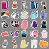 50 Peças de Adesivos de Gato de Livro Infantil, Modernos e Criativos, Estilo de Arte de Animal de Estimação Fofo Graffiti, Caderno, Adesivos para Capacete Guka