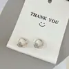 Pendientes de botón para oreja con lazo de amor de microincrustación exquisitos pequeños franceses, pendientes de moda de alta gama con temperamento dulce, versátiles