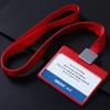 Dezhi aleación de aluminio tarjetero certificado doble cara insignia insignia permiso de trabajo personal cubierta colgante aleación de aluminio metal cordón