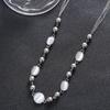Collar Plateado Cdd con Elementos de Perlas Redondas de Piedra Ojo de Gato, Hecho de Acero de Titanio, Joyería Elegante y de Clase, Directo de la Fábrica Fuente