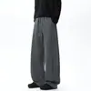 Calça Jogger Patchwork Esportiva de Peso Pesado Americana com Perna Curva para Homens Outono Modelagem Solta Cor Sólida Marca Tendência Versátil Casual Calça Longa