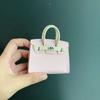 Nuevo Color Macaron Dulce Platino Bolsa Mini Forma Platino Bolsa Patrón Palma Imitación Cuero Colgante Coche Adornos