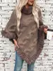 Lluvia Ligera Ropa Femenina Transfronteriza Europea y Americana Nuevo Estilo Otoño e Invierno 2024 Jersey Grueso de Punto Trenzado con Cuello de Piel Sintética de Conejo Rex Chal