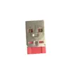 Conector USB Macho Corto con Núcleo de Goma Roja, Enchufe Soldable, Cable de Carga USB Macho de 4 Pines con Placa de Cobre Engrosada