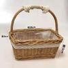 Cesta de Flores Tejida a Mano, Arreglo Floral, Cesta Pequeña, Paja de Ratán, Maceta Pastoral para Plantación de Suculentas, Vela de Regalo