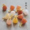 12*19 Ouro Seda Jade Dongling Jade Branco Jade Abóbora Pequeno Pingente DIY Pulseira Colar Pequenos Acessórios de Gota
