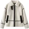 Fabricante Mayorista de Ropa para Mujer Transfronteriza 2026 Aliexpress Más Vendido Moda Francesa Casual a la Moda Polar Doble Cara Solapa Ropa de Abrigo