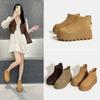 Botines Gruesos para Mujer en Gamuza de Vaca, Principios de Otoño 2025, Piel Mate, que Aumentan la Altura, Botas Martin de Piel Suave, Estilo Delgado de Primavera