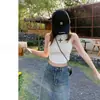 Saia jeans de cintura alta com fenda para mulheres, novo estilo verão 2026 em linha A, adequada para figuras baixinhas com corpo tipo pera, saia longa