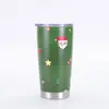 Copo de carro de Natal transfronteiriço 20oz copo de carro para estudante esportivo copo térmico portátil padrão de impressão 3D copo de cerveja