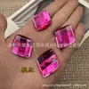 Malla de Acrílico de Color 28x34 mm Forma de Diamante Fondo Plano Doble Agujero Pedrería Cosida a Mano para Accesorios de Ropa y Adornos