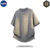 Camisa Polo de Tricô com Padrão Torcido de Manga Curta de Alta Qualidade da Marca Nasa para Homens, Top Versátil e Estiloso para o Verão