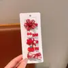Horquilla Roja Infantil para Festival de Primavera, Pin de Tela Roja con Puntos Blancos Lindo para Niña con Lazo, Horquilla con Ambiente de Año Nuevo