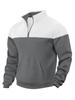 Amazon Transfronterizo Temu Fábrica de Origen Venta Caliente Transfronteriza Sudadera con Media Cremallera Bloques de Color Moda al Aire Libre Casual