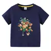 Mi Mundo Minecraft Ropa Nueva para Niños Camiseta de Verano de Manga Corta para Niños Camiseta de Manga Media para Niños Top para Niños