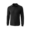 Nueva Camiseta de Manga Larga Lisa con Cuello de Solapa para Hombre de Primavera y Otoño, Transfronteriza, Holgada, Informal, Capa Base, Cuello Polo, Top Casual