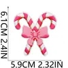Parche de Tela Bordado Rosa Navideño Elfo Corazón Parche Decorativo para Ropa Caramelo Letra Etiqueta Bordada por Computadora Termoadhesivo