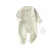 Mameluco de una pieza de algodón puro para bebé, sin costuras, Clase A, estilo otoño, mameluco de manga larga para bebé, mameluco estilo poni, pijama para todas las estaciones, adecuado para uso tanto en interiores como en exteriores