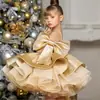 Vestido Navideño para Niñas 2026 Nuevo Estilo Vestido de Princesa para Niñas Un Hombro Vestido Abullonado Disfraz de Performance Europeo y Americano Anfitrión Transfronterizo