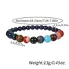 Europeu e Americano Mais Vendido Cilíndrico Pedra Balde Contas Pedra Vulcânica Formato Pulseira Pulseira Simples Retrô Atmosférico Preto Fosco Pulseira para Homens