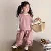 Conjunto de Chaleco de Primavera para Niñas 2025 Nueva Moda Estilo Coreano Ropa Infantil Conjunto Casual de Tres Piezas Primavera y Otoño